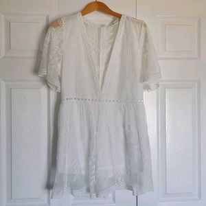 Wicky LS Sexy White Lace Romper XL
